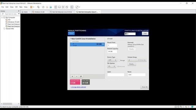 Install Linux (Centos 8 / Redhat 8) with Custom Partitioning on Vmware Workstation смотреть онлайн