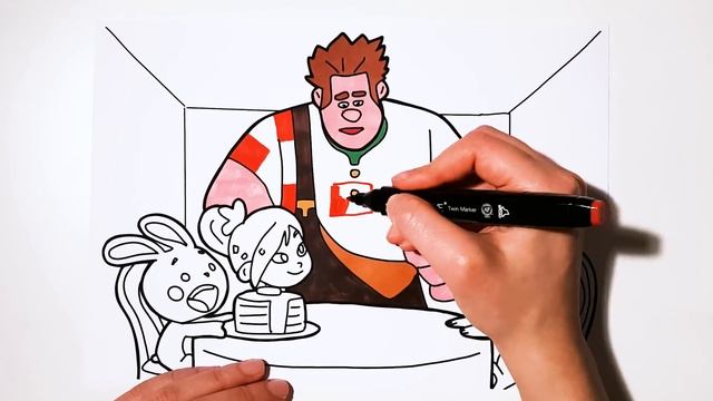 Wreck-it Ralph 2, Ralph Breaks the Internet Coloring Pages, How to Draw Wreck-it Ralph and Vanellop смотреть онлайн