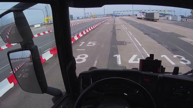Rostock Germany - Gedser Denmark Ferry POV Driving Scania R450