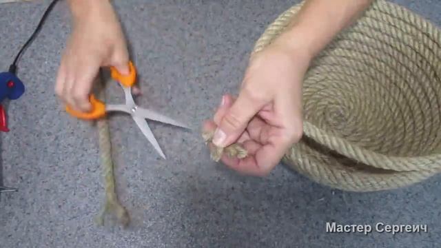Корзина из джутового каната. Поделки своими руками смотреть онлайн