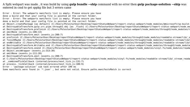 Sharepoint: gulp package-solution --ship not building sppkg file смотреть онлайн