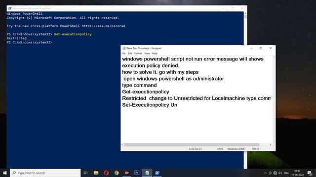 How to Change executionpolicy Restricted to Unrestricted for powershel script runwindows 10 pc смотреть онлайн