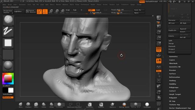 Создание Low poly головы.Скульптинг часть1 смотреть онлайн