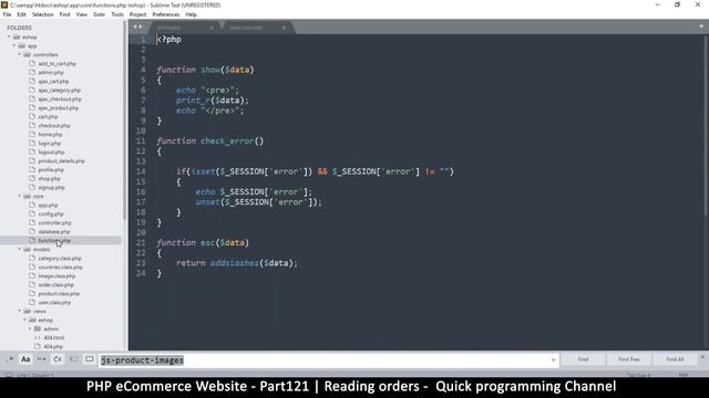 #121 PHP Ecommerce website development | Reading orders | MVC OOP - Quick programming смотреть онлайн