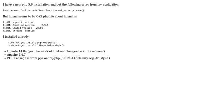 DevOps & SysAdmins: PHP 5.6 undefined function xml_parser_create смотреть онлайн