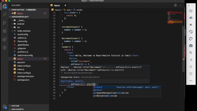 State and Props in React-Native | React | React-Native Tamil. PART 5 смотреть онлайн