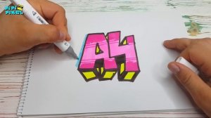 ГРАФФИТИ - Влад А4 !!! КАК НАРИСОВАТЬ? !!! урок граффити graffiti logo Vlad A4