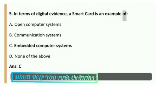 Emerging Trends In Computer And Information Technology (22618)- ETI MCQ | I SCHEME | CO/ IF 4th sem