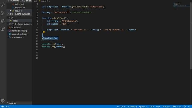 JS #S10 ? Scope of global and block or local variables JavaScript Series in Hindi Urdu смотреть онлайн