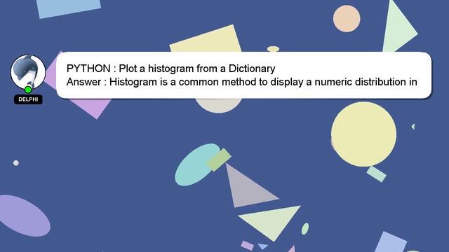 PYTHON : Plot a histogram from a Dictionary смотреть онлайн