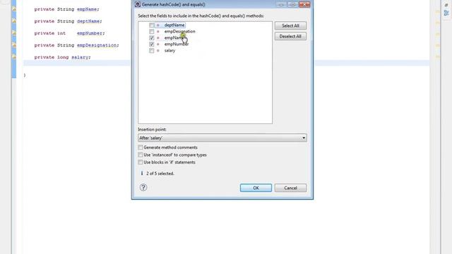 How to generate HashCode And Equals in Eclipse смотреть онлайн