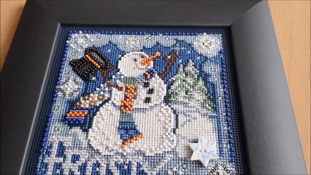Готовая работа от Mill Hill. Frosty Snowman MH 14-0304. История одной вышивки. смотреть онлайн