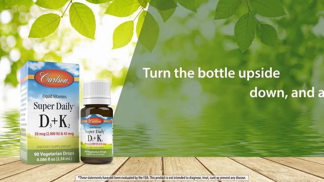 Super Daily® D3 + K2 2,000 IU (50 mcg) & 45 mcg, 90 Drops смотреть онлайн