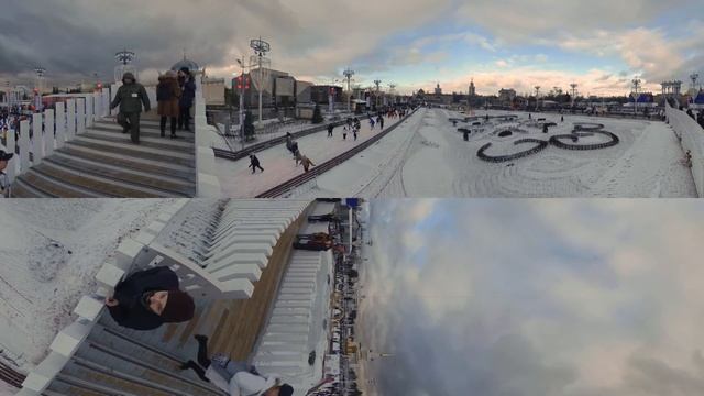 ВДНХ 360 градусов. КАТОК, ЗАКРЫТИЕ МОСТА, РАКЕТА, ПАРК смотреть онлайн