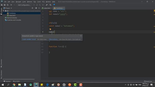 آموزش جامع React - فصل دوم ES6 - قسمت اول متغیر های const , let смотреть онлайн