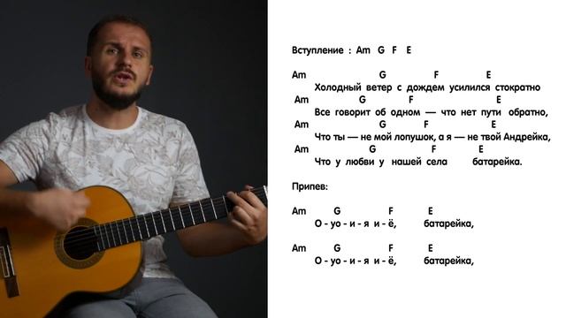 Жуки - БАТАРЕЙКА НА ГИТАРЕ. Как играть бой, аккорды смотреть онлайн