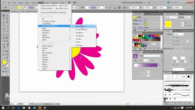 Pucker and Bloat in Adobe Illustrator by Animatix Tutors смотреть онлайн