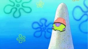 Patrick crashing into a mountain on a video game