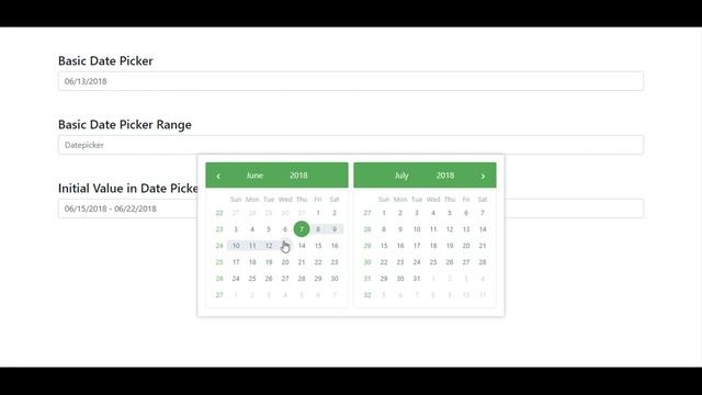 Datepicker & Date Picker Range смотреть онлайн