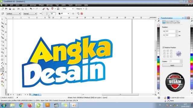 Belajar Corel Draw membuat efek tulisan timbul angka desain смотреть онлайн