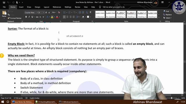JNP1C8P1 Blocks and Scope of Local Variable in Java | By Abhinav Bhandawat | ICSE ISC | In Hindi смотреть онлайн