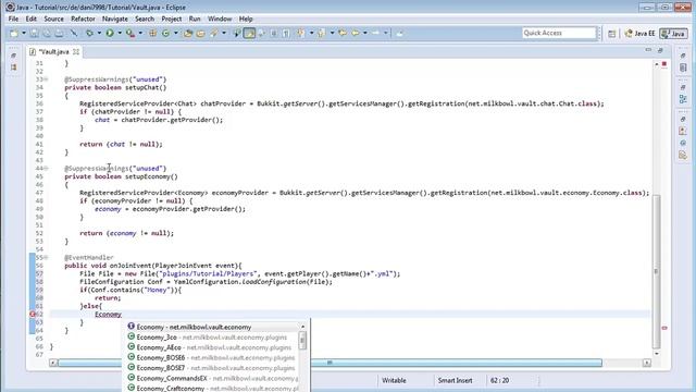Minecraft Bukkit Plugin Programmieren 006 Vault - Economy смотреть онлайн