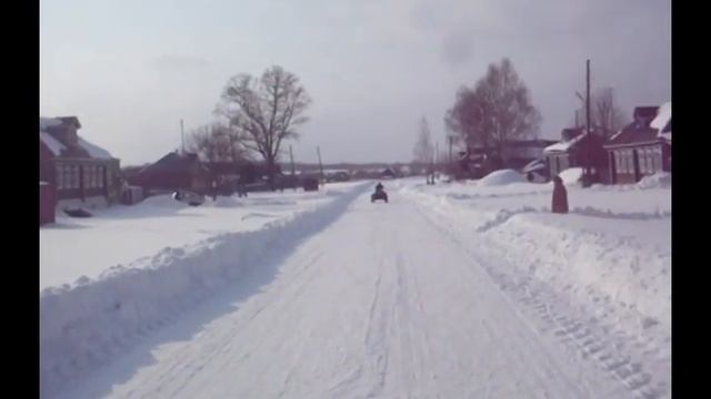 на самодельном квадроцыкле зимой. смотреть онлайн