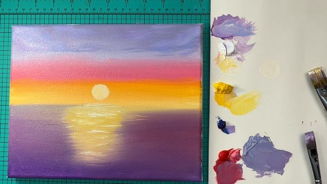 Acrylic Painting Step By Step. Acrylic Sunset. Акриловые краски, закат.