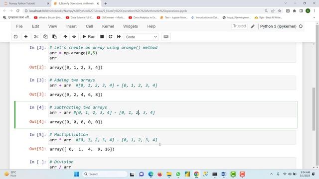 Numpy Python Tutorial 11 : NumPy Operations | Arithmetic operations | Aksadur | Bangla смотреть онлайн