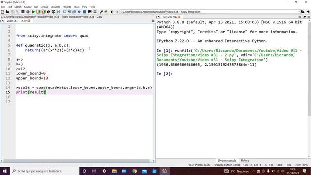 Python Tutorial #31 - Scipy Integration смотреть онлайн