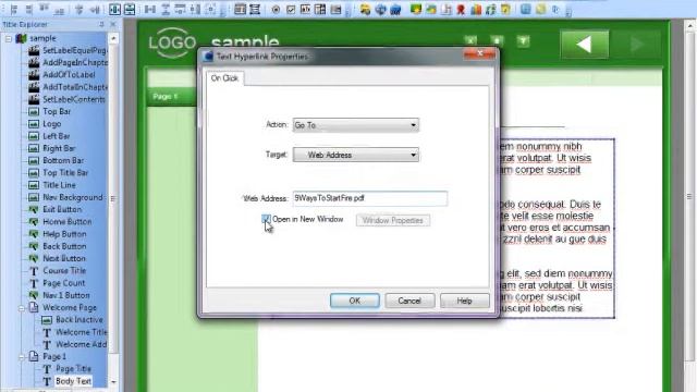a pdf document open in new window to use go to web address action in lectora. смотреть онлайн