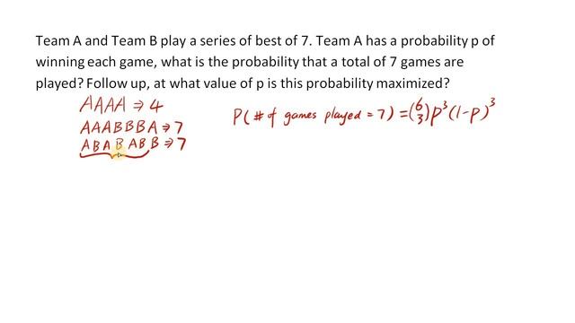 [Probability Interview 1] Series of 7 games (Google) смотреть онлайн