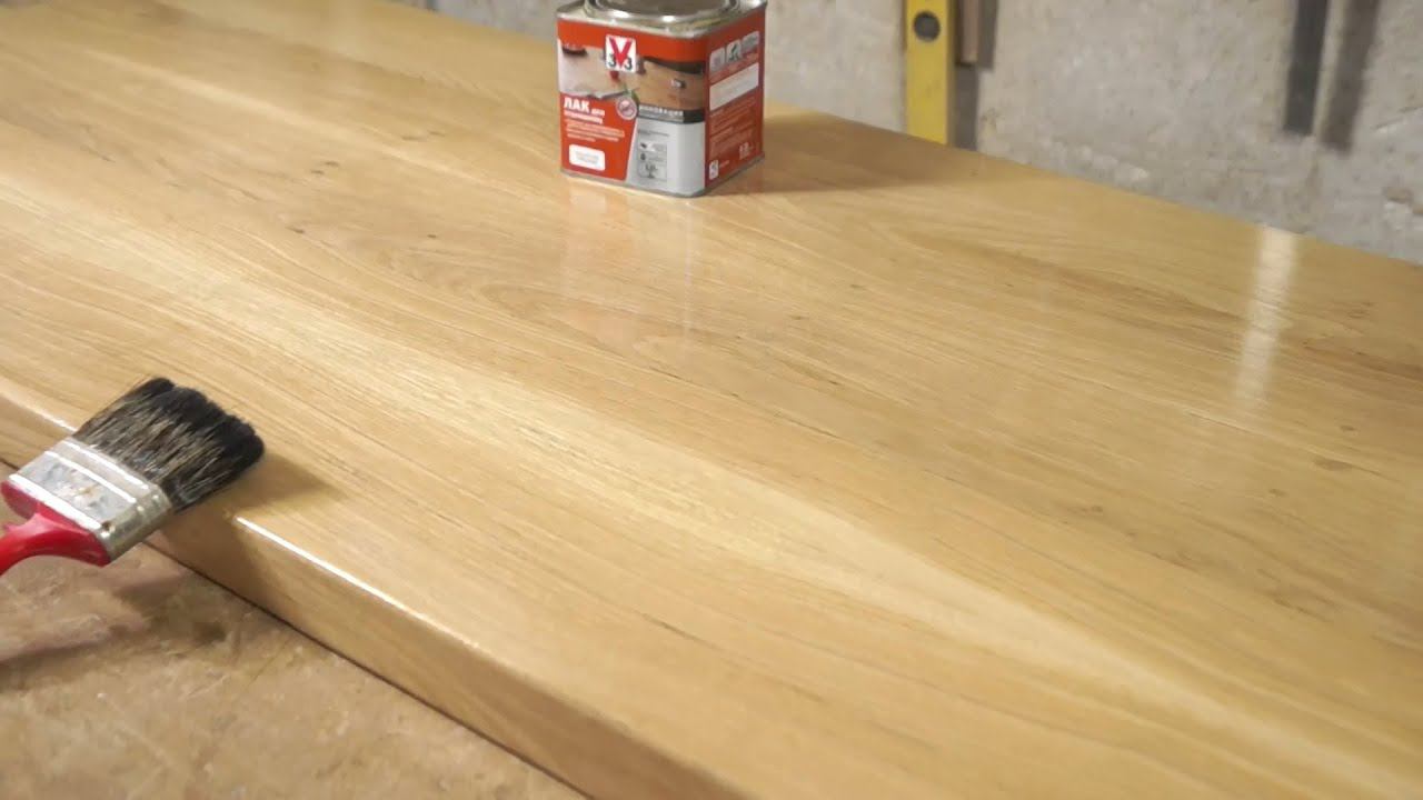 Результат использования двухкомпонентного водного лака на дубовой столешнице смотреть онлайн