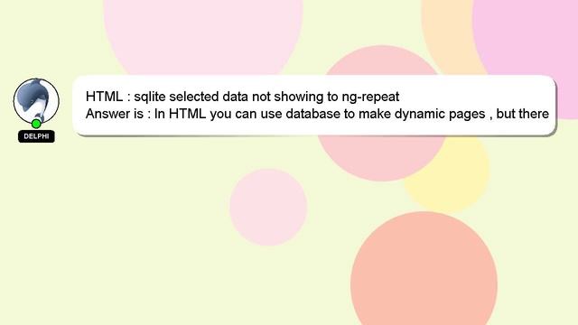 HTML : sqlite selected data not showing to ng-repeat смотреть онлайн