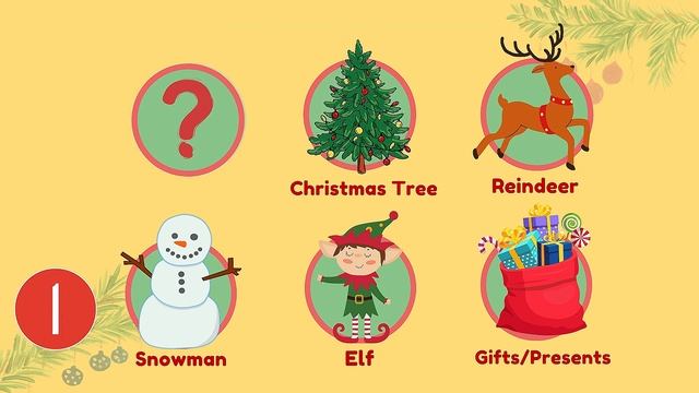 Christmas What's missing Game Christmas Vocabulary Game ESL game Learn and play смотреть онлайн