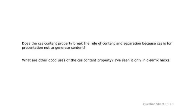CSS : What are good uses of the css `content` property? смотреть онлайн