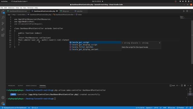 Laravel 9 & Vue 3 Blog with Sanctum authentication #28 Display authenticated user's posts смотреть онлайн