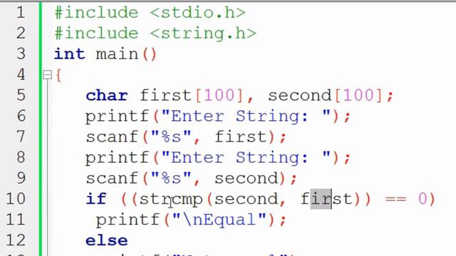 Compare two string using strcmp function смотреть онлайн