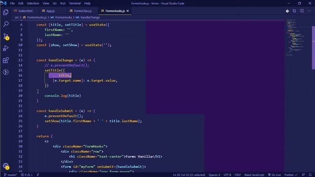 javascript vanilla vs react hooks and class components in handling forms. смотреть онлайн