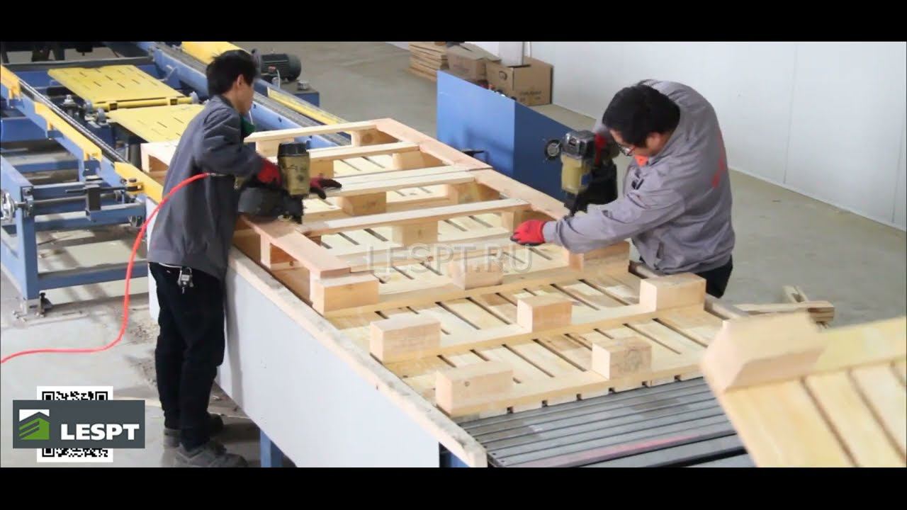 Полуавтоматическая линия сборки европоддонов