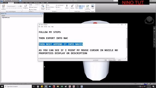 Autocad Plant 3D - Check nozzle tag or name, size and material in Navisworks смотреть онлайн
