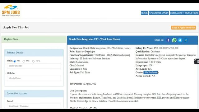 SPM JOBS -Oracle Data Integrator- ETL (Work from Home) смотреть онлайн