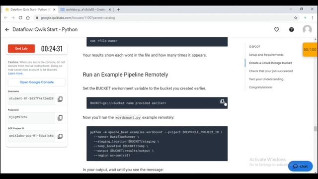 Dataflow: Qwik Start - Python | GSP207 Qwiklabs | 30 Days of Google Cloud смотреть онлайн