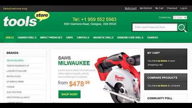 Preview White Tools and Equipment Magento Template by Herm смотреть онлайн