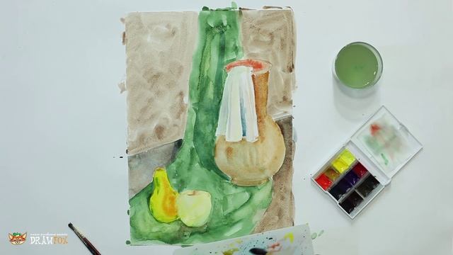 DrawFox. Натюрморт акварелью. Техника лессировки. Урок 1-1. Знакомство с техникой. смотреть онлайн