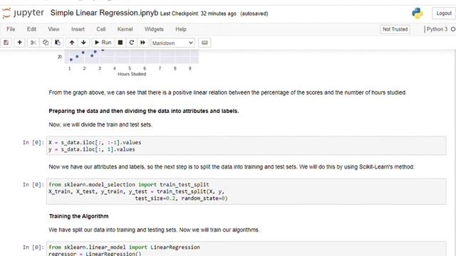Simple Linear Regression using Scikit learn method for predicting the student score смотреть онлайн