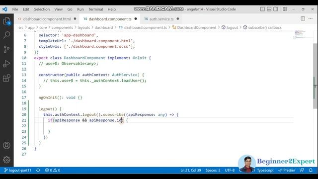Part 11 - Angular Logout functionality | Destroy session with live example | Angular 14 series смотреть онлайн