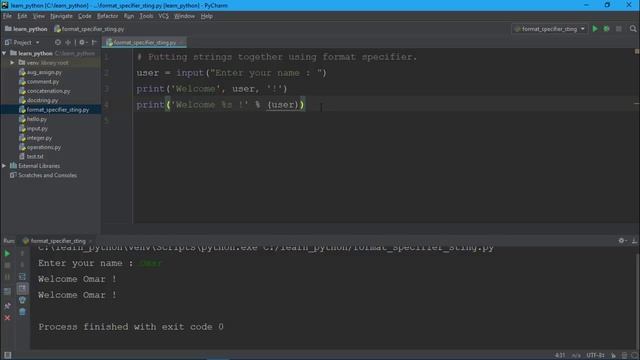 Join strings using format specifier in python | ربط السلاسل النصية باستخدام تنسيق محدد смотреть онлайн