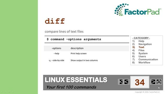 Linux diff command summary with examples смотреть онлайн