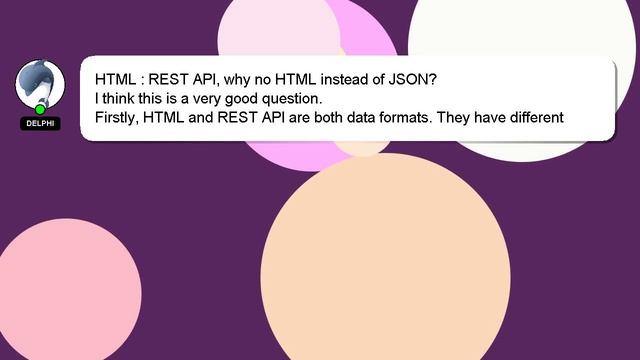 HTML : REST API, why no HTML instead of JSON? смотреть онлайн